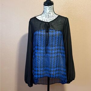 Romeo & Juliet Couture Black and Blue Blouse